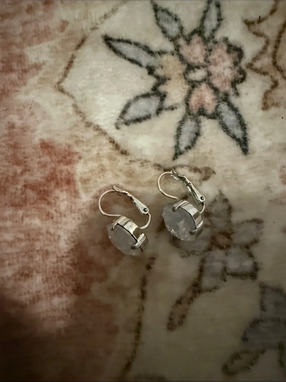 Sabika Opalescent White Crystal Drop Earrings